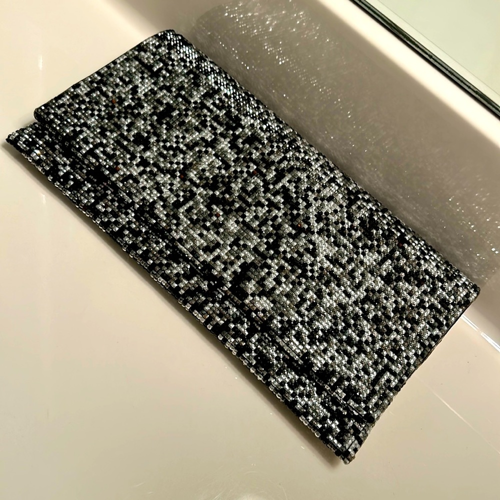 Beyond Baroque Silver Jeweled Clutch